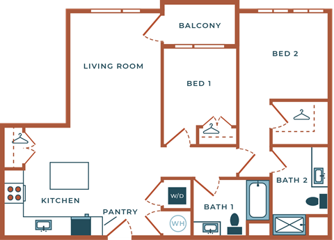 Legacy at Fitz Aurora CO B05B Two Bedroom 1061 SF